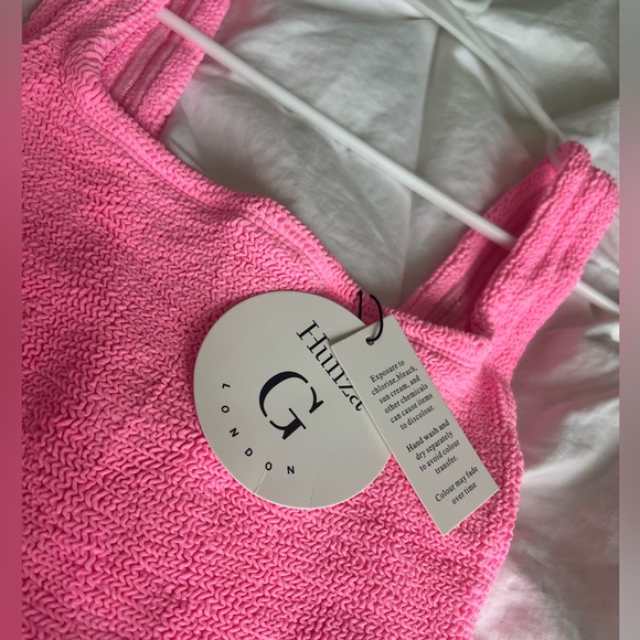 ❗️Sold❗️NWT Hunza G Pink Crinkle Tank Dress One Size 🩷 - Picture 5 of 14
